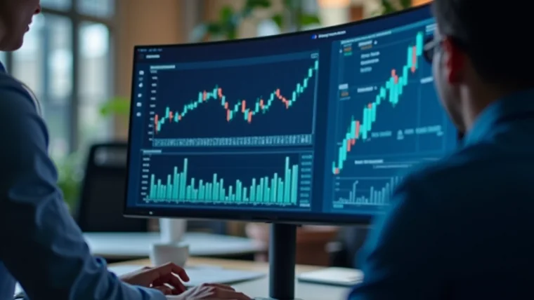 Graphiques financiers à l'écran